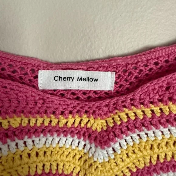 Crochet knit crop top and mini skirt matching set Festival Coachella Club size M - Picture 11 of 11